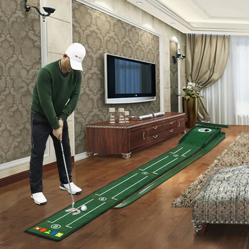 Portable Golf Putting Mat – 8 ft with Alignment Guides