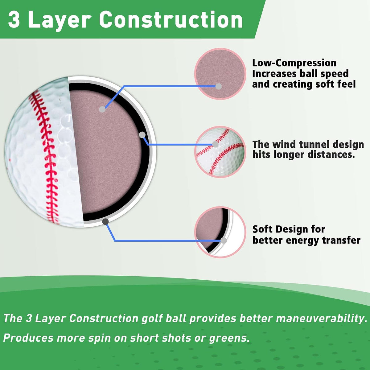 Funny Golf Balls, 6-Pack Colored Golf Balls - Fun Golf Gifts for All Golfers, Novelty for Golf Enthusiasts, Cool Golf Accessories for Men Gift