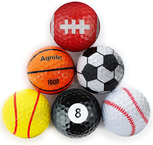 Funny Golf Balls, 6-Pack Colored Golf Balls - Fun Golf Gifts for All Golfers, Novelty for Golf Enthusiasts, Cool Golf Accessories for Men Gift