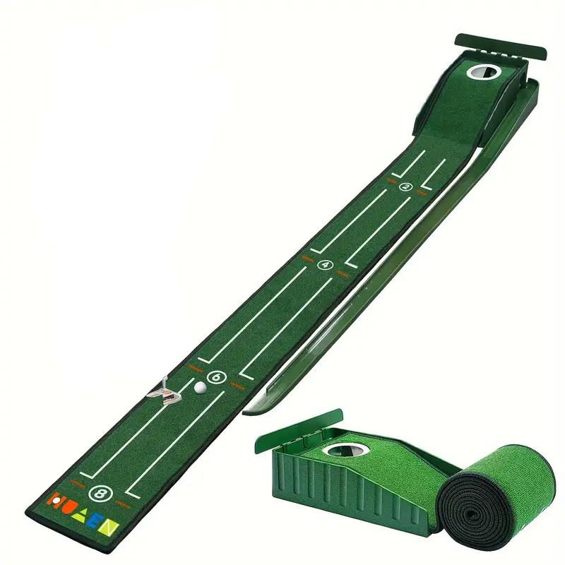 Portable Golf Putting Mat – 8 ft with Alignment Guides
